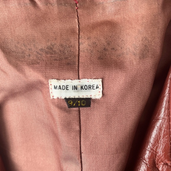 Vintage Red Leather Trench Coat - Picture 2 of 8